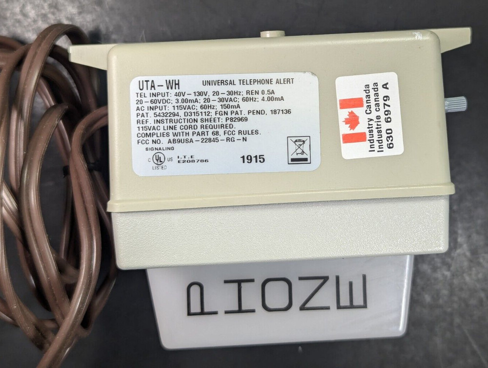 Universal Alert with Strobe UTA-WH-VPS #126348 (OPEN BOX, UNUSED!)