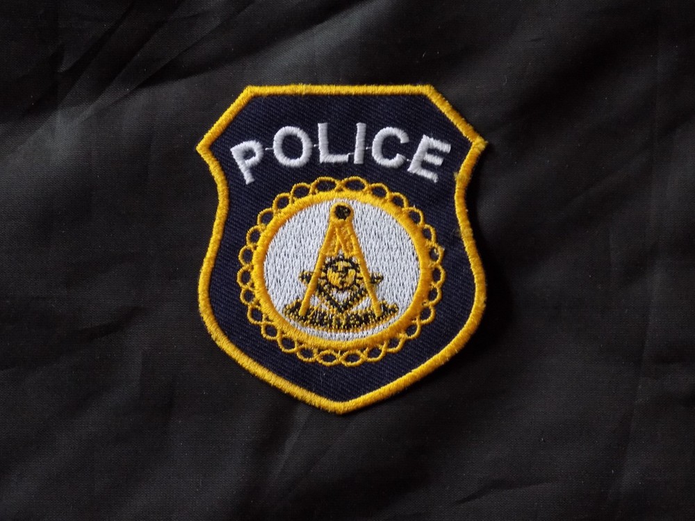 Masonic Past Master Police Officer Iron Sew Patch Shield Fraternity NEW!