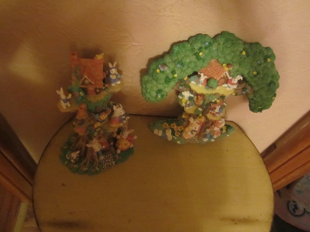 2 Vtg Jaimy Design Jubilee "Easter Bunny Tree & Wall Hanging Tree 13" Tall