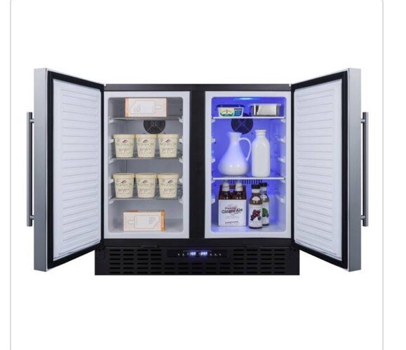 Summit Appliance 36 in. 5.8 cu. ft. Built-In Side by Side Refrigerator *READ*