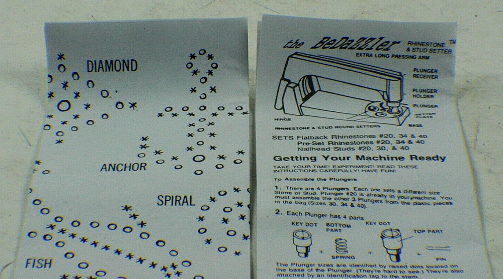 BE-DAZZLER Stud Gem Rhinestone Setting Machine Kit with Extra Accessories NICE!