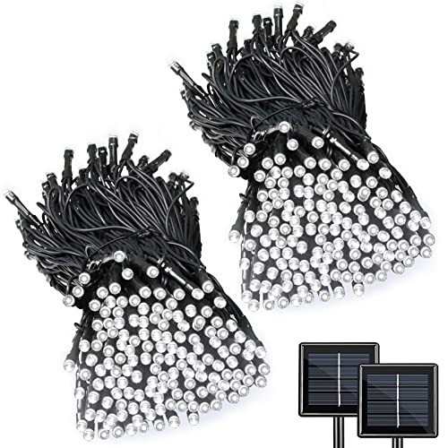 2 Pack Super-Long Solar String Lights Total 170Ft 480 LED 8 Modes 170ft White
