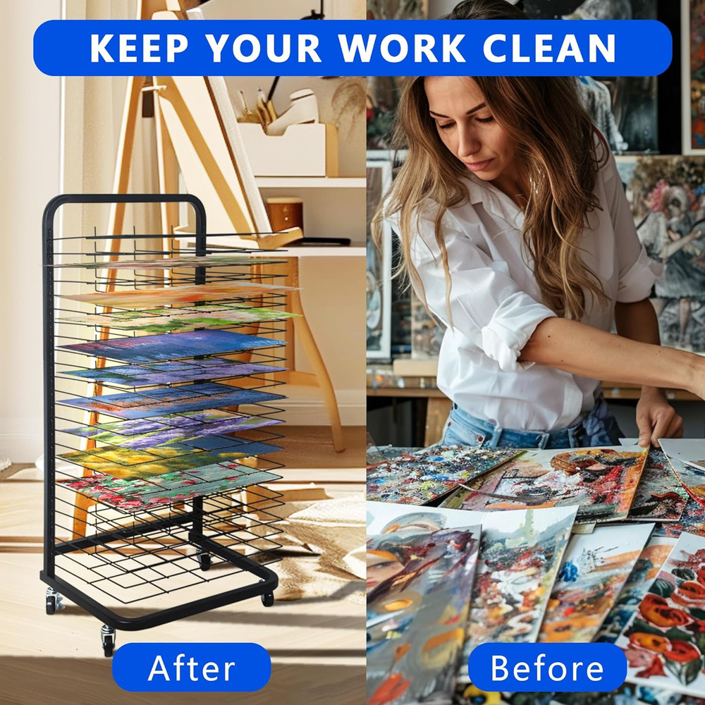 25 Removable Shelves, Art Drying Rack for Classroom,Art Storage Rack,Drying Rack