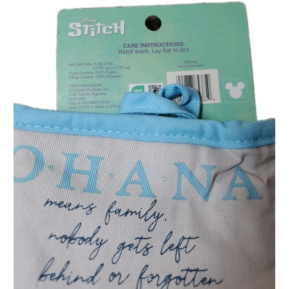 Disney Stitch Ohana 2 Pack NWT Kitchen Oven Mitts