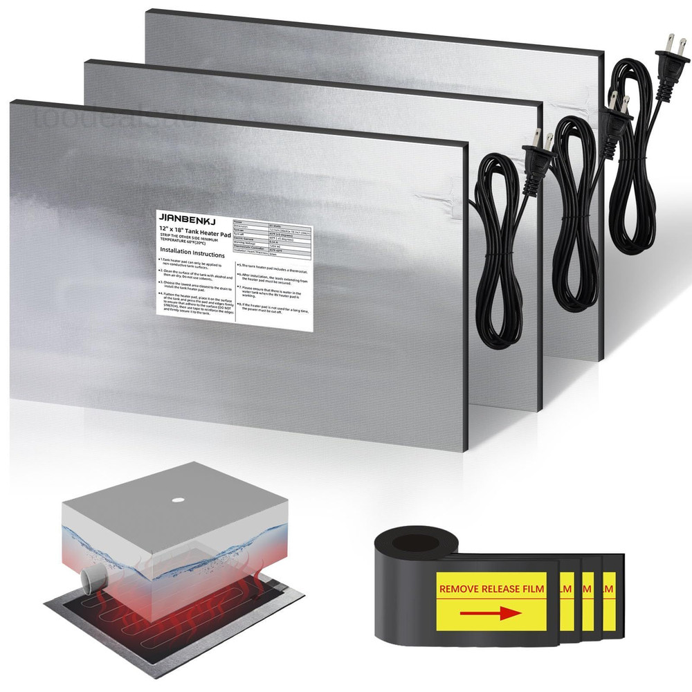 RV Holding Tank Heater Pad,3PCS 12"x18" 120V Pad with Black