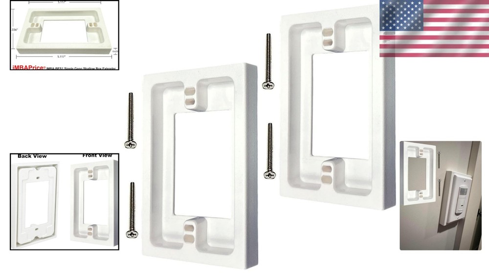 Versatile Non-Metallic Shallow Box Extender, 2-Pack - Ideal for Home and Outdoor