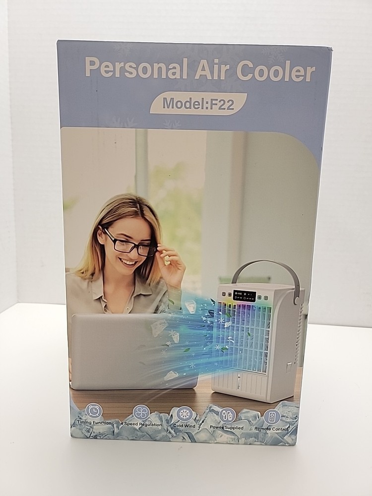 Personal Air Cooler Model: F22, New Open Box Air Mister 4 Speed