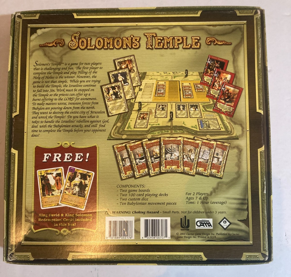 SOLOMON'S TEMPLE board game CACTUS Christian COMPLETE open box