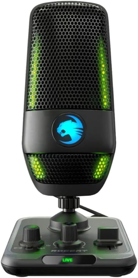 ROCCAT Torch USB Microphone RGB 24-Bit Studio Streaming Gaming PC New