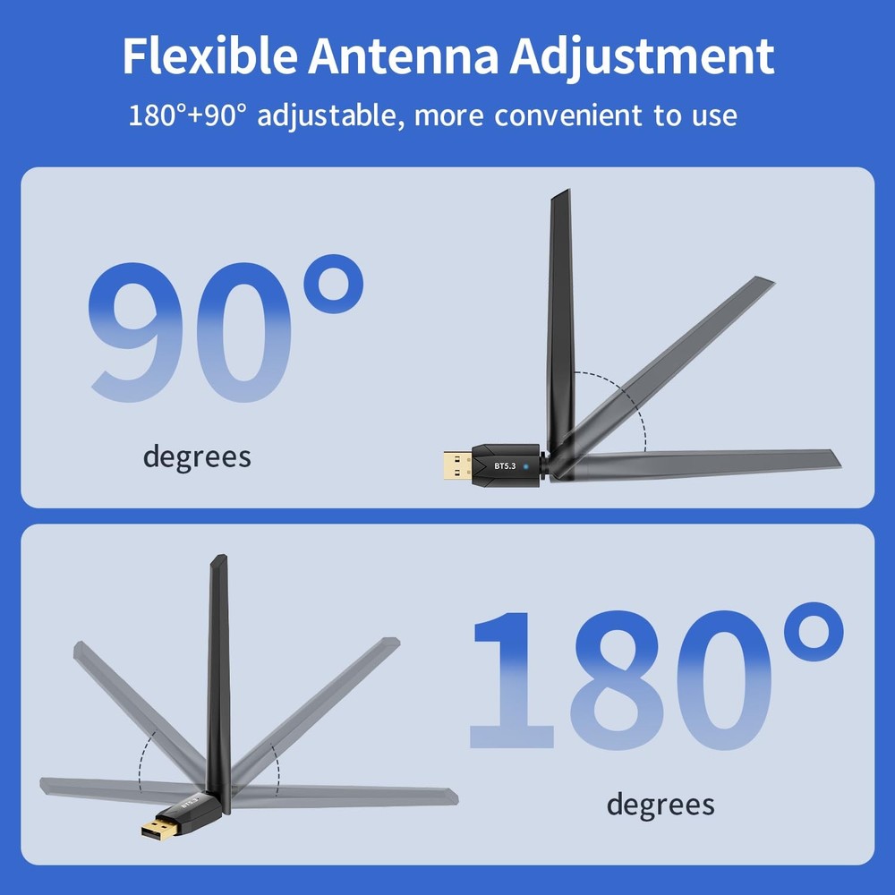 Hakimonoe Long Range USB Bluetooth 5.3 Adapter for PC, Wireless Mini, Black