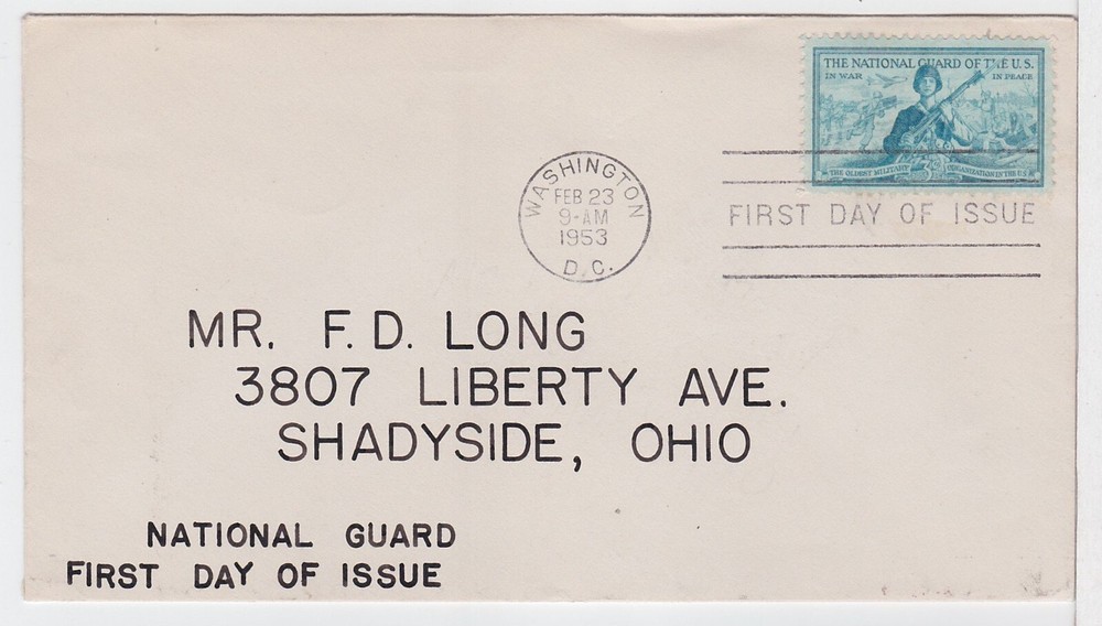 TurtlesTradingPost - National Guard- 1953 #1017 FDC - Interesting Cachet