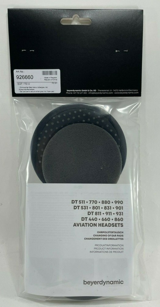 Beyerdynamic - 926660 - Ear Pad Set Velour - Grey