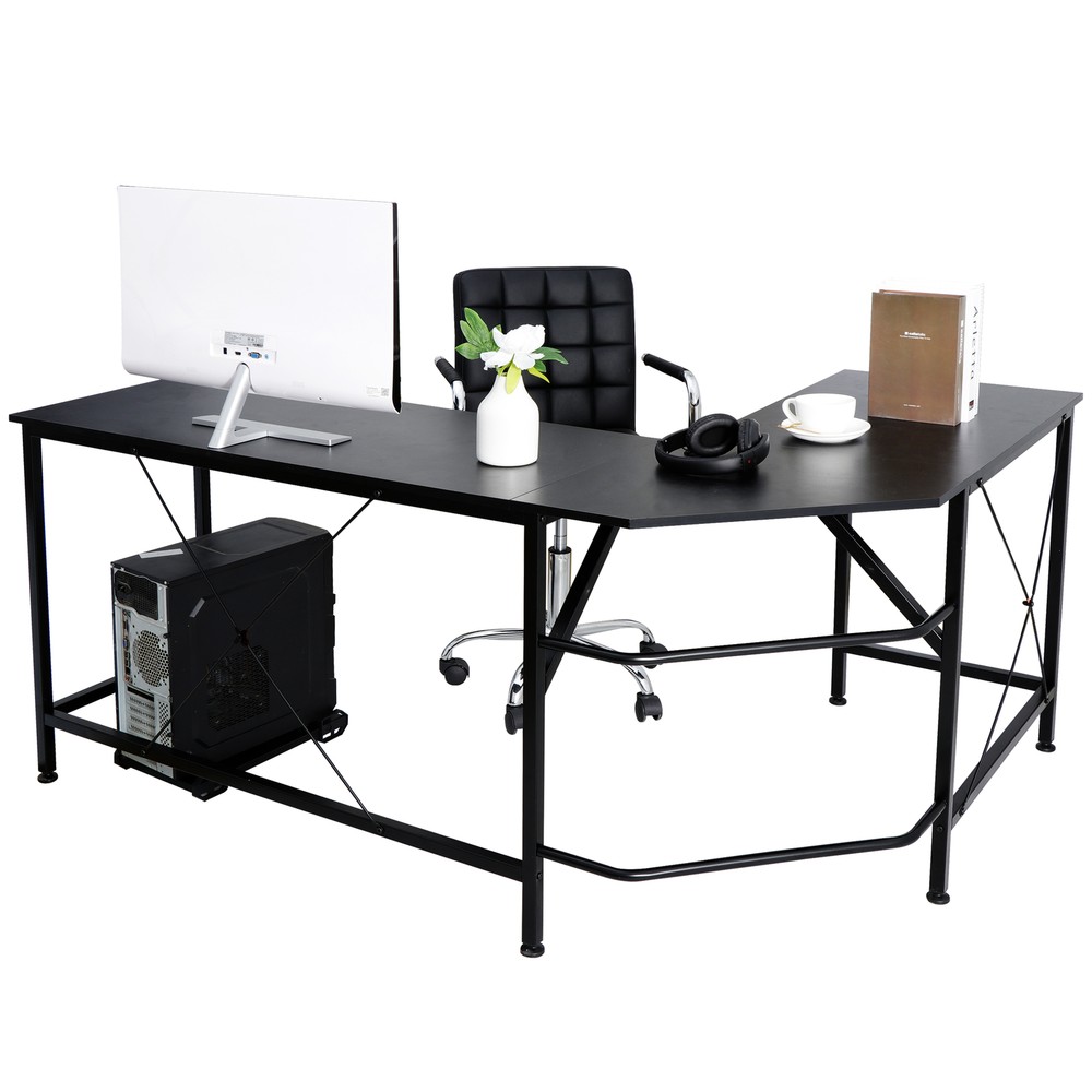 L-Shape Computer Desk Coner Study Writing Table Workstation PC Home Laptop 66"