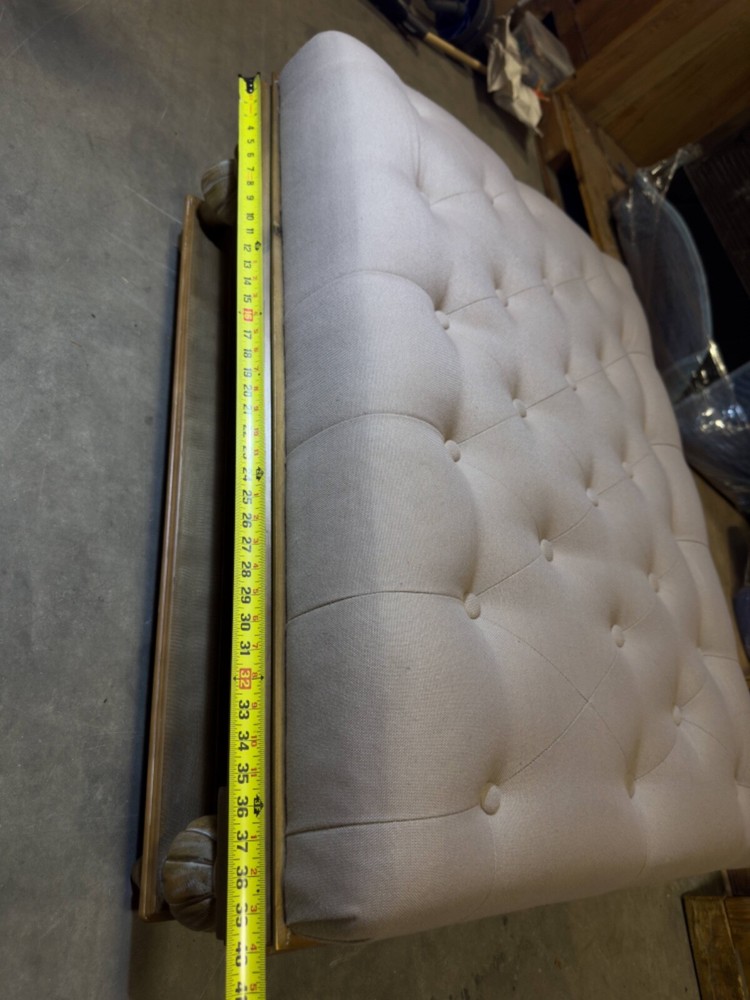 Dimensions Furniture Large Rectangular Upholstered Ottoman Wood Frame