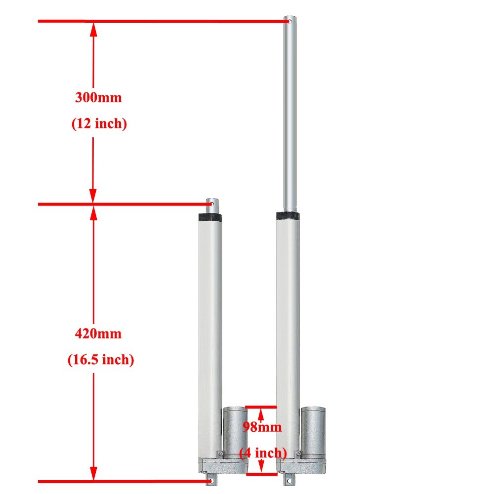 LCD Single Axis Solar Panel Tracker - 12V 12" 1500N Linear Actuator + Anemometer
