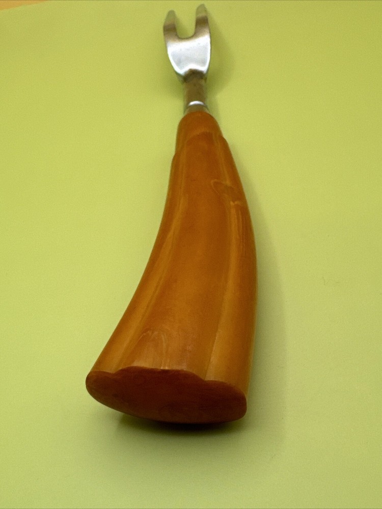 9.5” Vintage bakealite handled MCM meat Fork