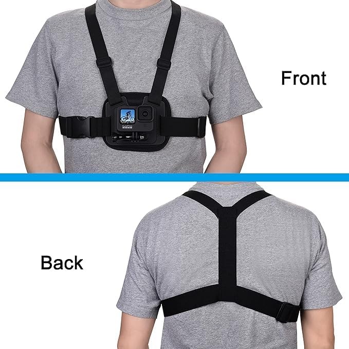 Suptig Chest Mount, Adjustable Strap, Breathable Material Black