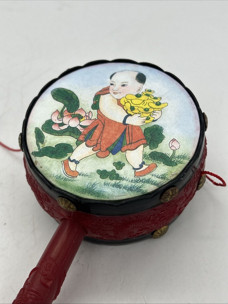 Traditional Asian Rattle Monkey Drum Den Den Daiko Koi