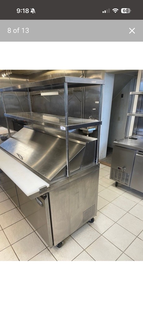 Precision Megatop Sandwich Prep Refrigerator on Casters With Overshelf