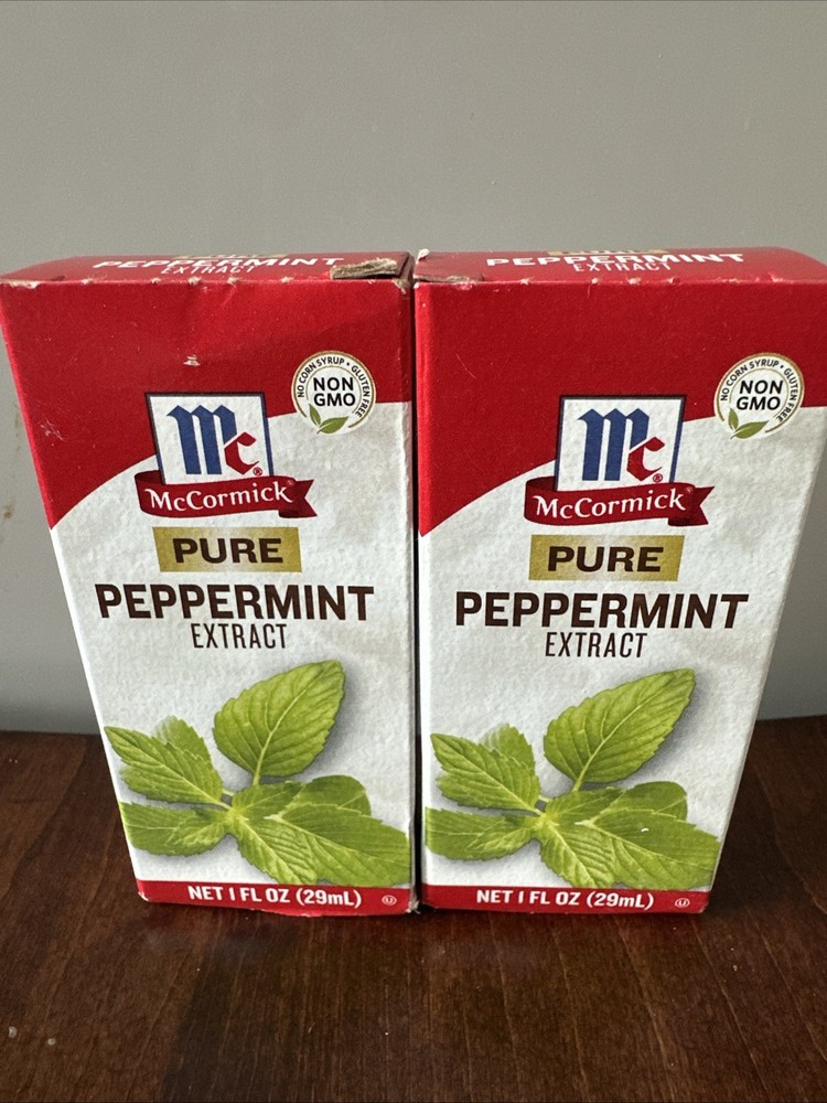 2 Pack- McCormick Pure Peppermint Extract -2oz. Use For Baking, Coffee, Candy.