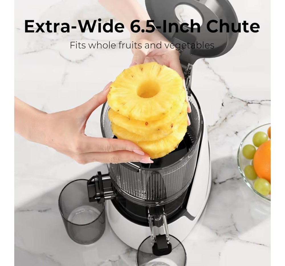 Slow Masticating Juicer Cold Press Fruit Vegetable Extractor Machine 6.5"Chute
