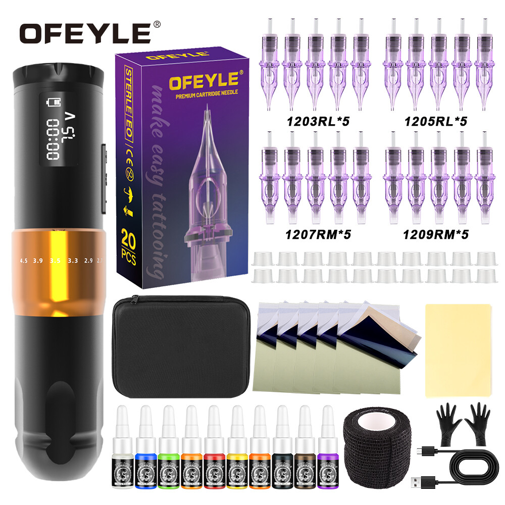 Wireless Tattoo Kit Complete Adjustable Stroke Rotary Pen Machine with needle