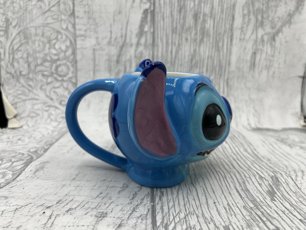 Disney Lilo & Stitch Shaped Blue Ceramic Tea Coffee Mug 3D Face