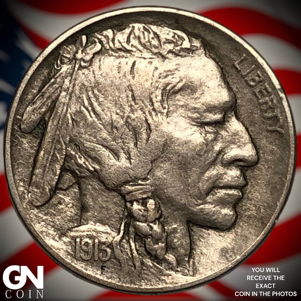 1913 D Type 1 Buffalo Nickel M7164