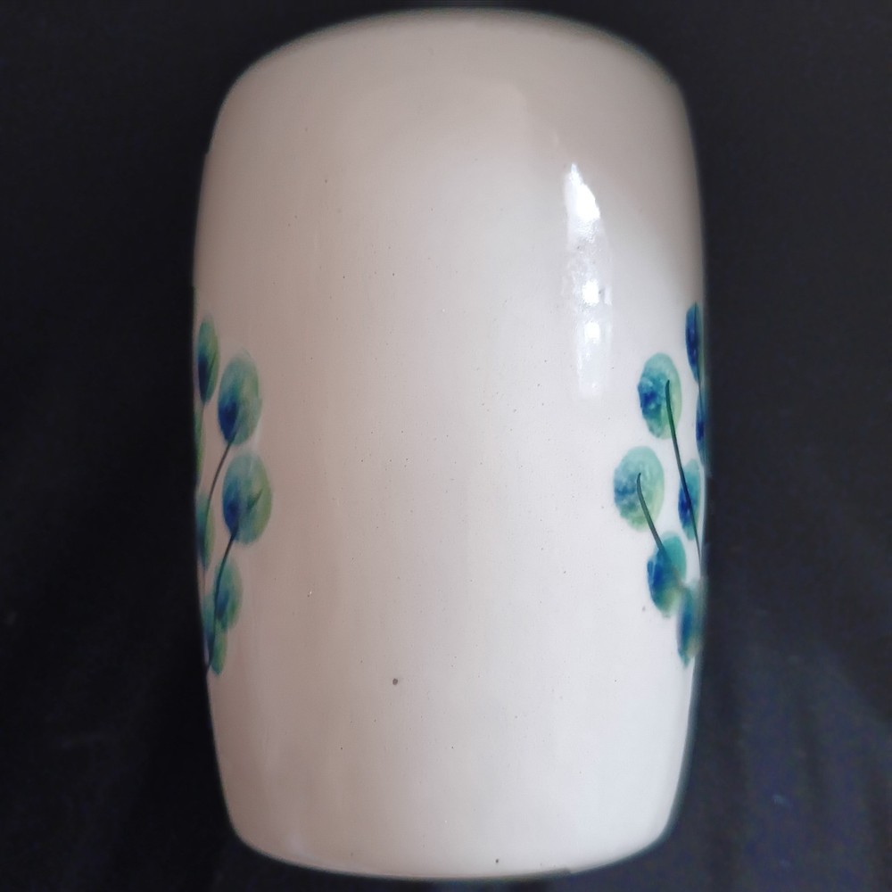 Hand Painted Ceramic Bathroom Set Soap Dish Cup Peacock Flowers