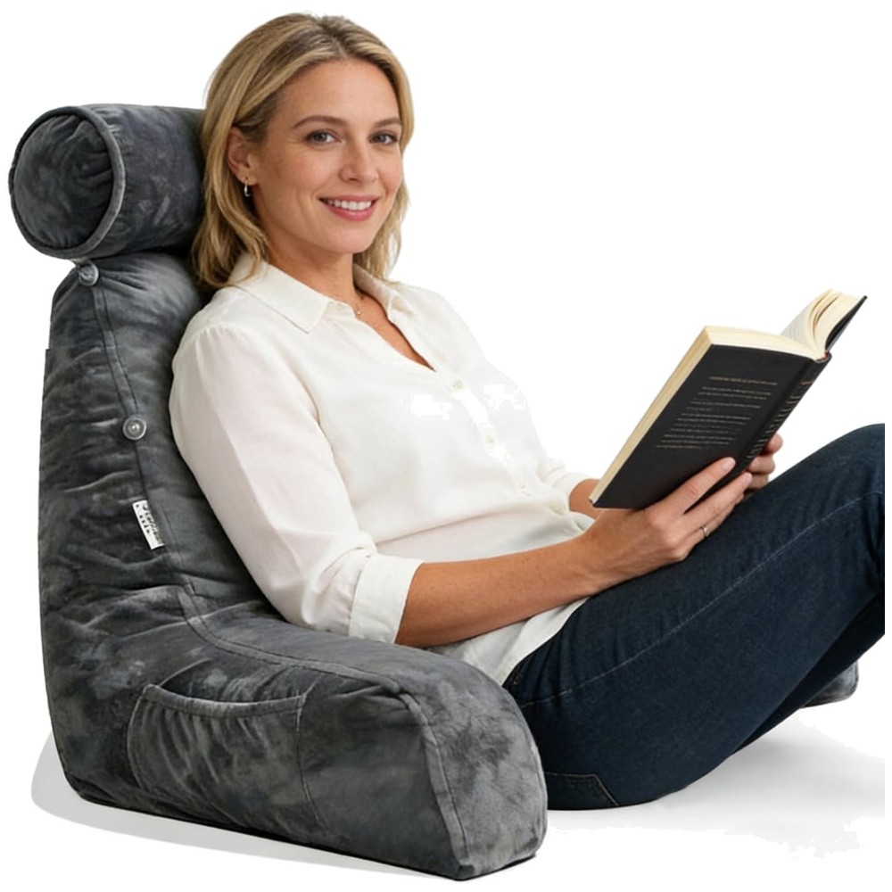 Comfy Back Support Pillow with Side Pocket & Handle
