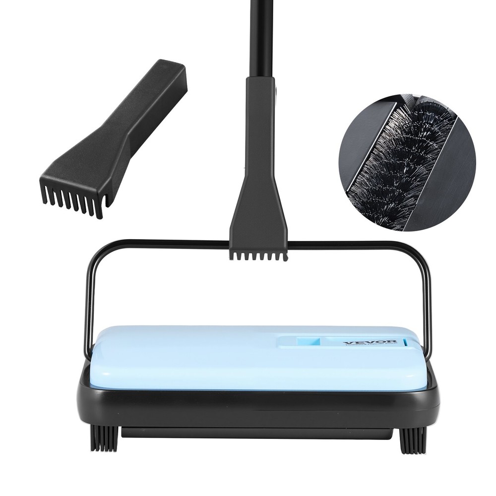 Carpet Sweeper Manual Floor Sweeper 300 ml Dustbin Capacity Easy Empty 6.7