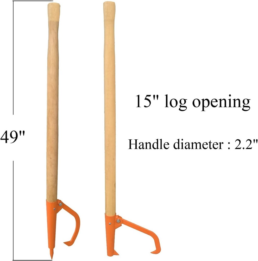 Peavey Cant Hook - 49” Ergo Log Roller Tool with Hardwood Handle, Retractable