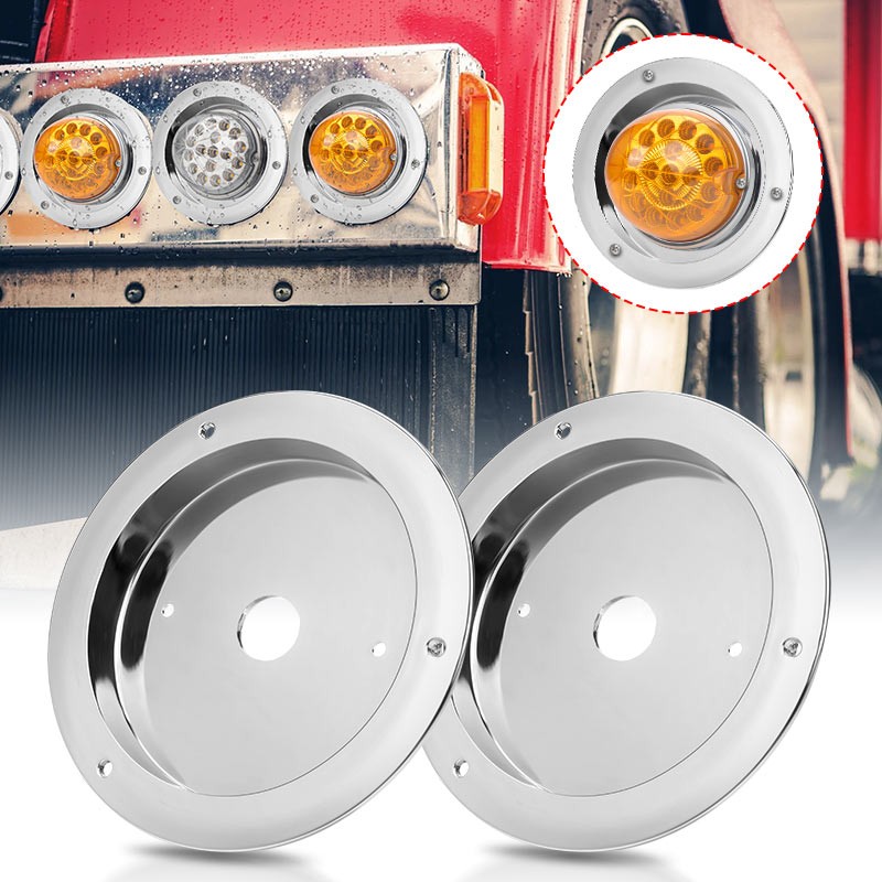 4PCS Universal Watermelon Bunk LED Light Adapter Kit Mounting Brackets Chrome