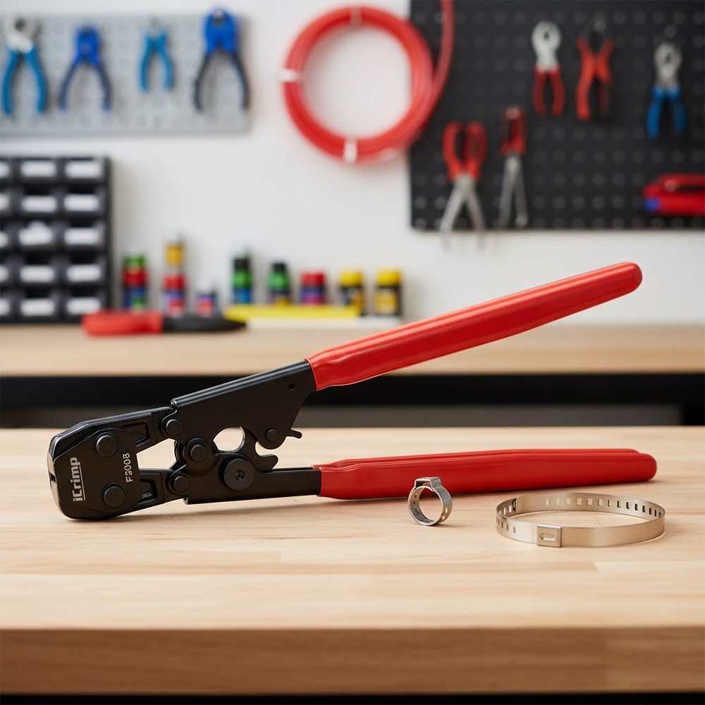 Versatile PEX Clamp Tool for 3/8 to 1-inch Sizes - Ideal for Plumbing Projects