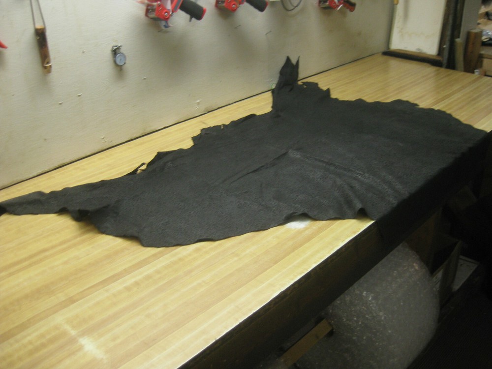 Black Top Grain Buffalo Leather # 0009206 Has Patterns ROW 70