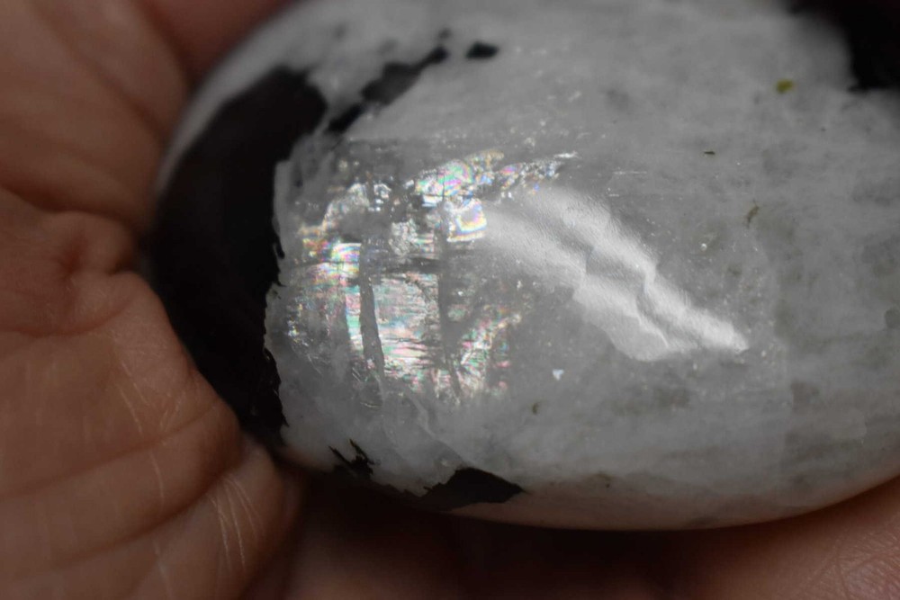 Rainbow Moonstone Palm Stone #11