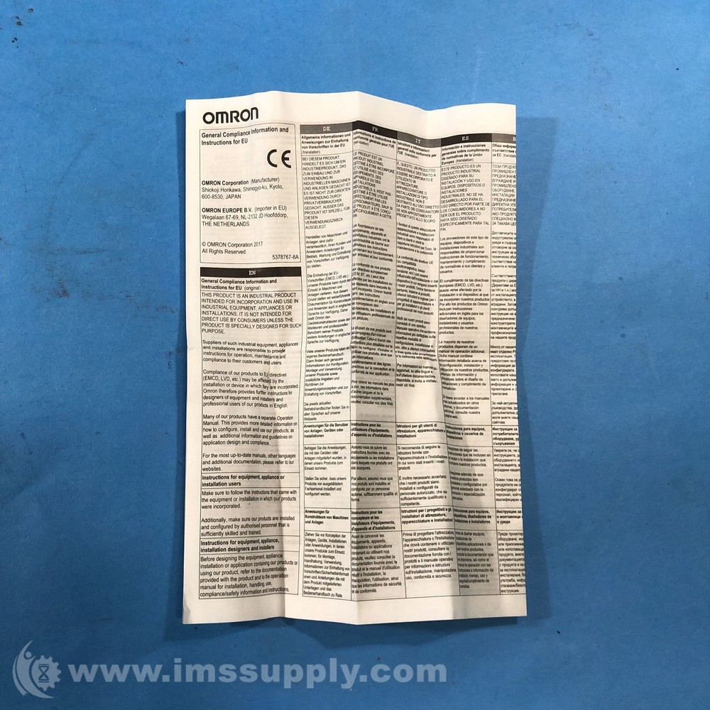 Omron E3S-AD31 Photoelectric Sensor, Diffuse Reflective FNIP