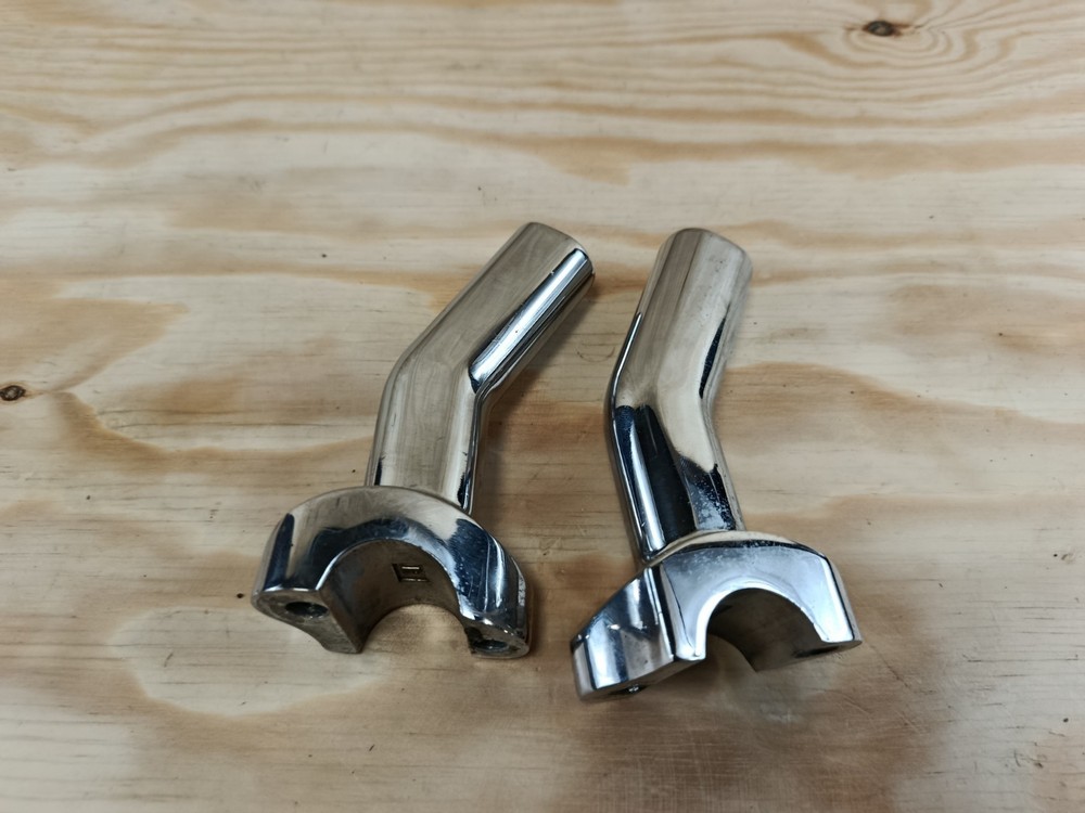 (K) CHROME 4" PULLBACK RISERS FOR 1" HANDLEBARS HARLEY DAVIDSON