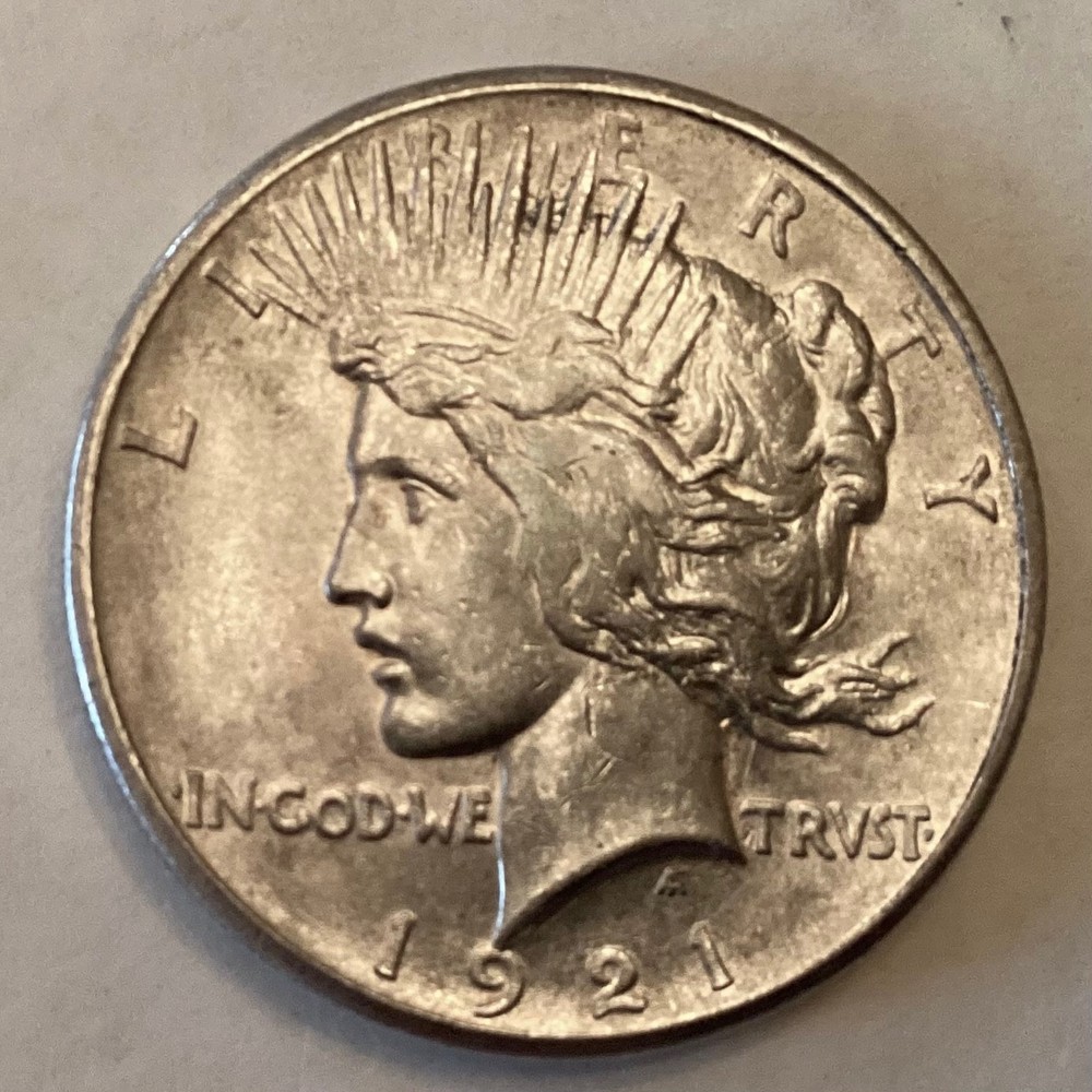 1921 Peace Silver Dollar AU Almost Uncirculated