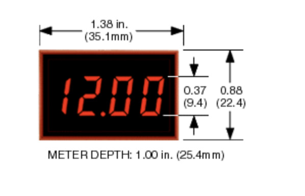 MURATA Digital Panel Mount Volt Meter Red L.E.D. DMS-20PC-0-DCM-C 4.5-19.99VDC
