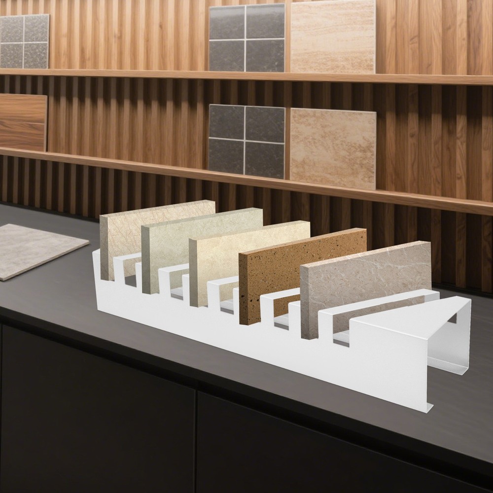 Small Tile Display Rack, Countertop 10 Slots Tile Display Stand, Tile Display
