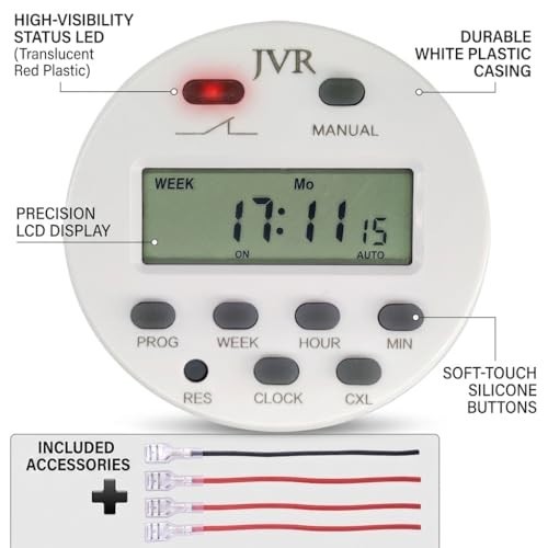 Programmable 12V Timer Switch - DC/AC/Solar Battery Relay, Auto On/Off Control