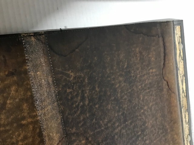 Padfolio/portfolio brown leather type snakeskin edged notebook