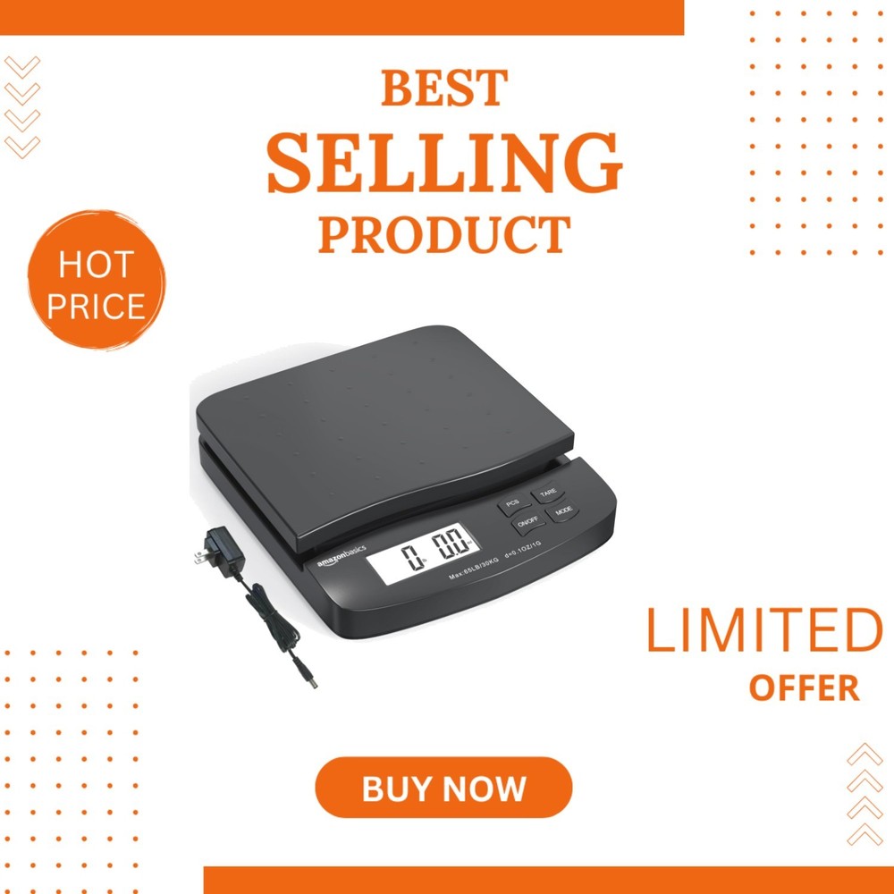 Digital Postal Shipping Scale - 65 lb Capacity with Tare Function & LCD Display