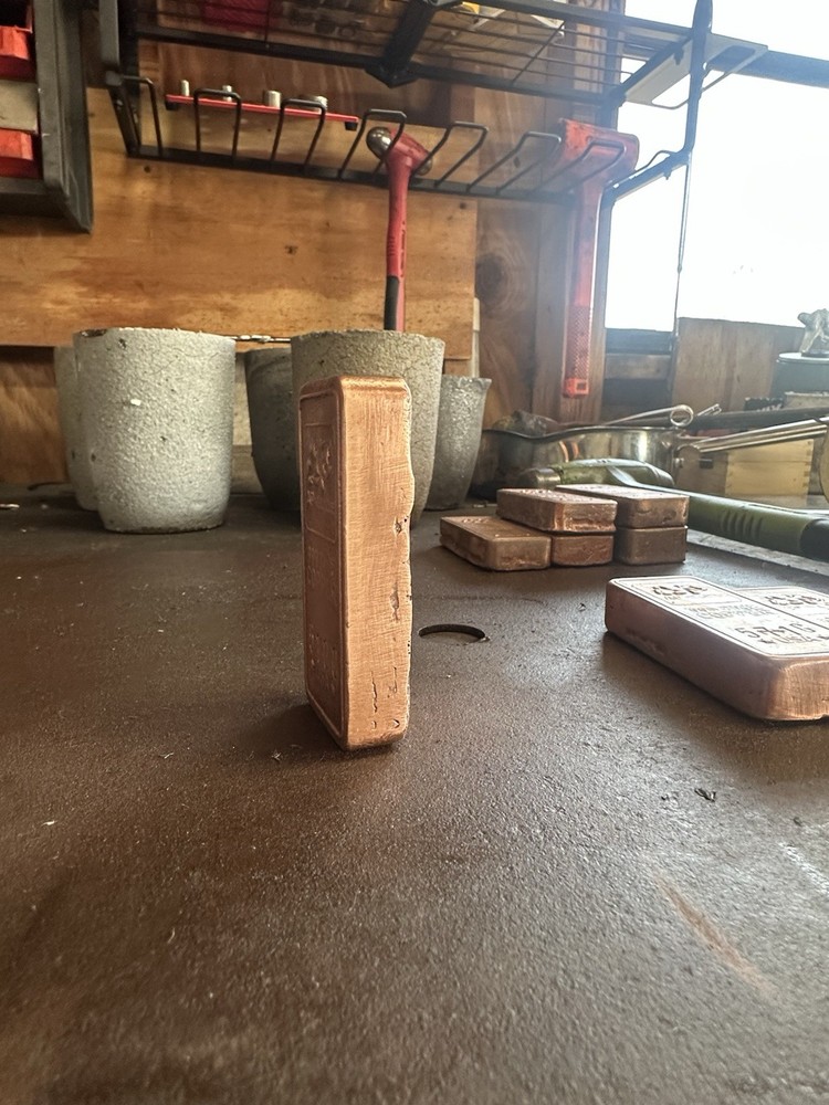 1 lb hand poured copper bar