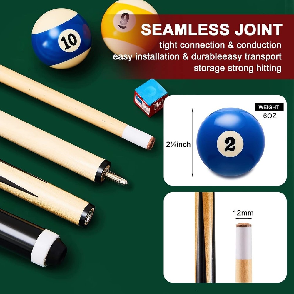 71pcs Pool Table Accessory Set with Balls, Triangle Rack, Chalk, Spots & Brush