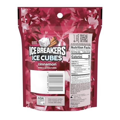 Ice Breakers Cubes Cinnamon Sugar Free 100 Count (Pack of 1), Assorted
