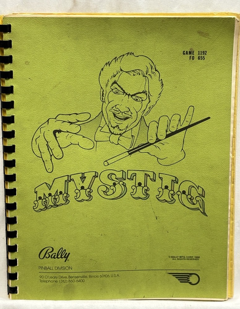 ORIGINAL-BALLY-MYSTIC-INSTALLATION & GAME OPERATIONS INSTRUCTIONS