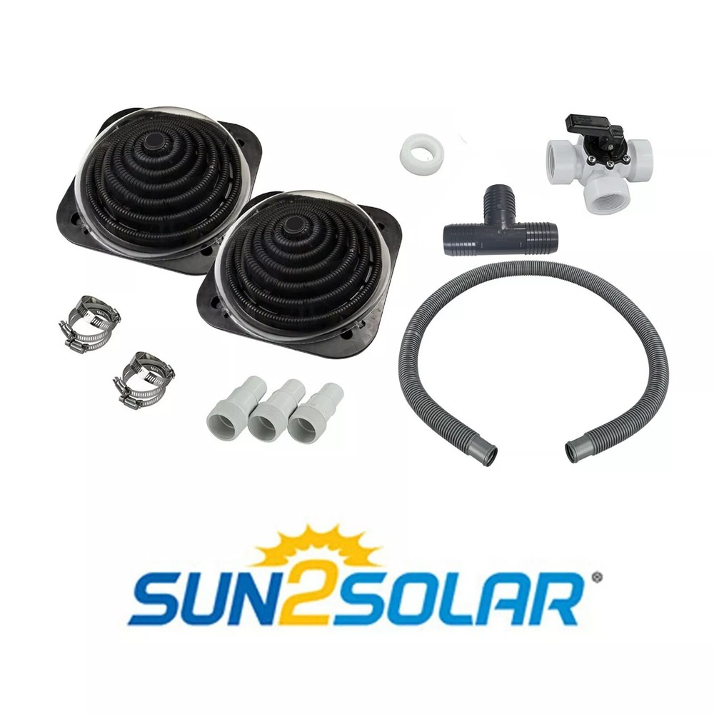 2 PACK Sun2Solar Deluxe Above Ground Swimming Pool Solar Heater w/ Bypass Valve