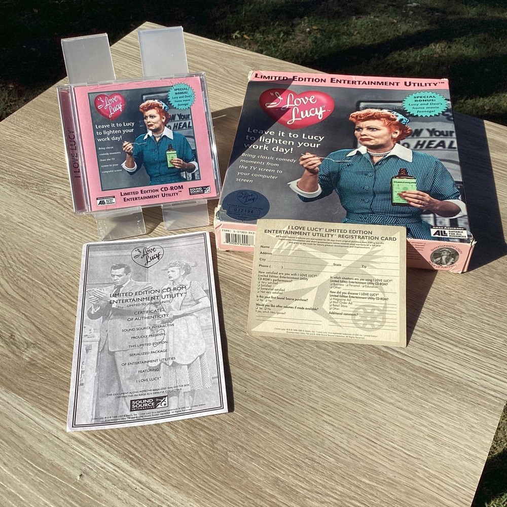 I Love Lucy Limited Edition Utility CD ROM Windows Software Numbered